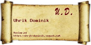Uhrik Dominik névjegykártya